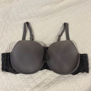 Torrid Underwire Bra, Gray Lace,  Sexy T-Shirt Balconette Bra
